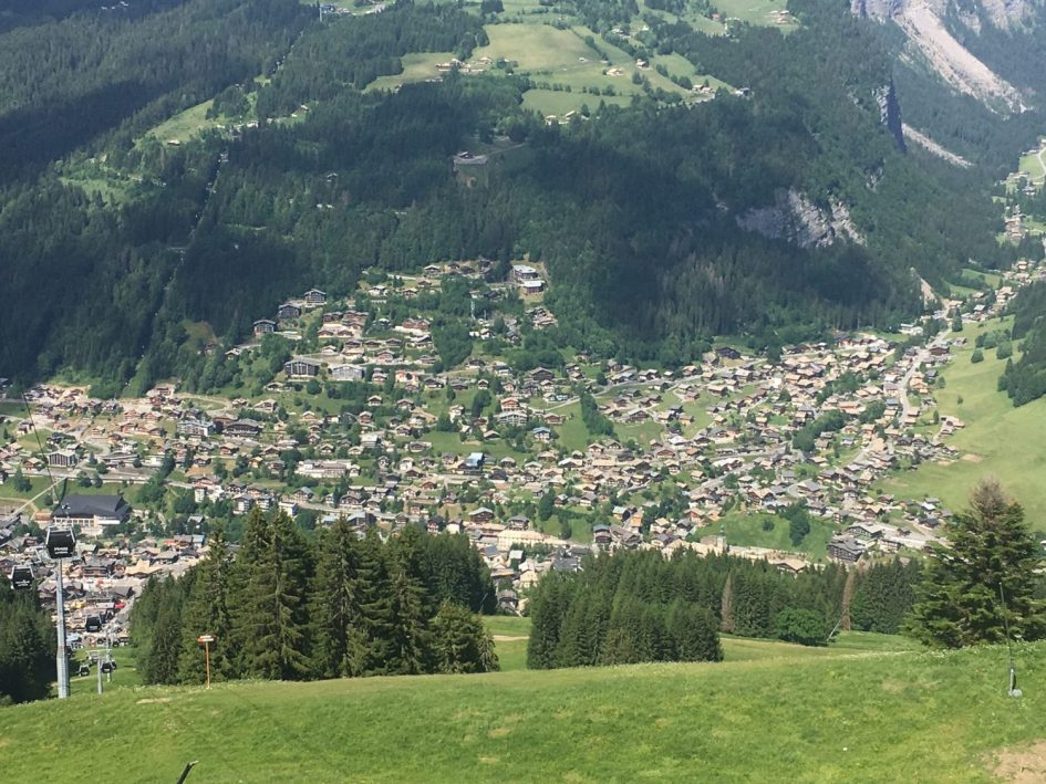 View of Morzine from the top of the Pleney