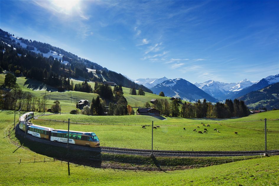 Golden pass train journey in Switzerland