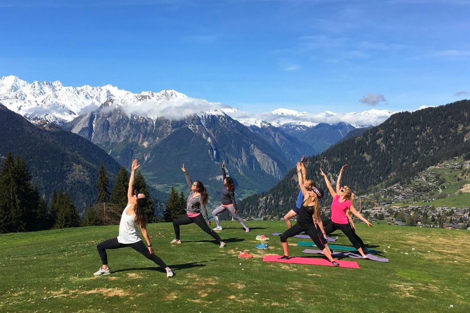 corporate trip to the alps, yoga in the alps