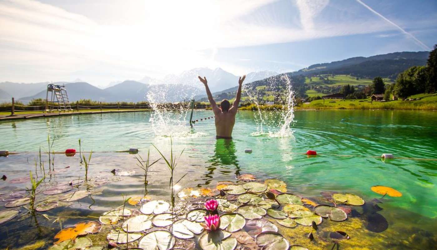 Summer swimming in the Alps