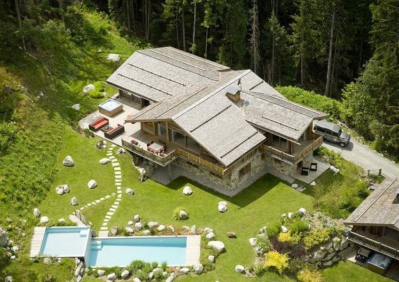 Chamonix, luxury ski chalet. summer. alps