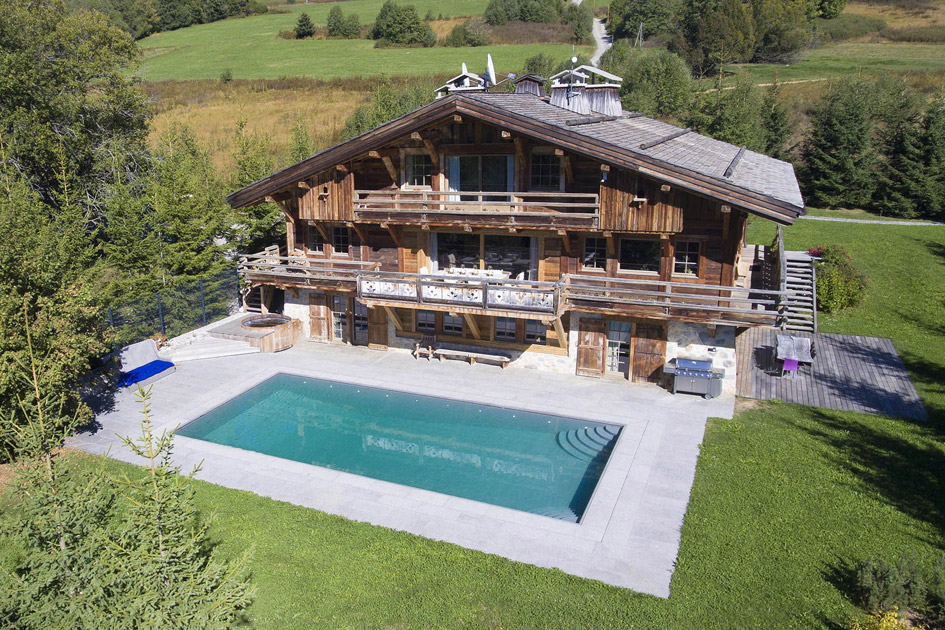 Megeve, summer, swimming pool, outdoor space, alps