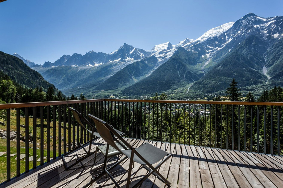 luxury summer chalet. luxury summer holiday, summer in the Alps 