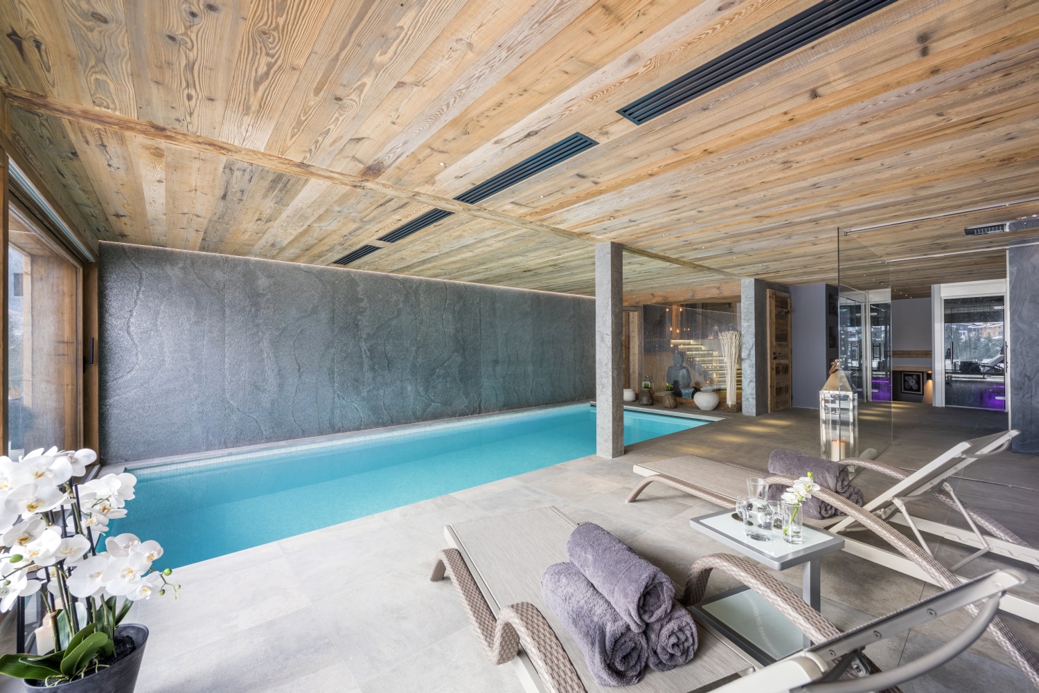 luxury chalet, luxury summer chalet, swimming pool, Morzine, luxury summer holiday