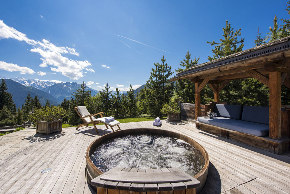 Verbier, summer chalets in Verbier, Chalets with hot tub Verbier, chalet with hot tub Swiss Alps