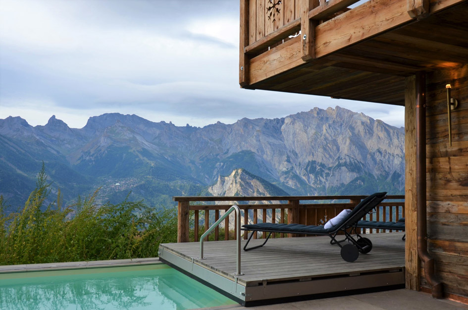 Infinity pool at Verbier luxury summer chalet, Chalet V. 