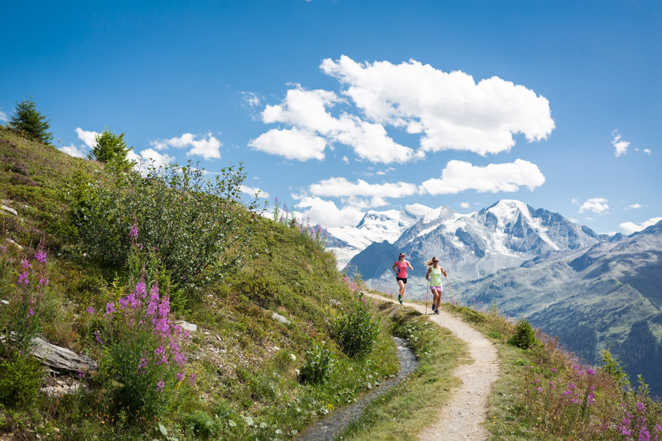 Hiking trails in Verbier. Trail running in Verbier. Hiking in Verbier. 
