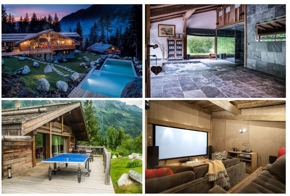 Chamonix, summer, luxury chalet, French Alps, mountains, swimming pool, cinema room