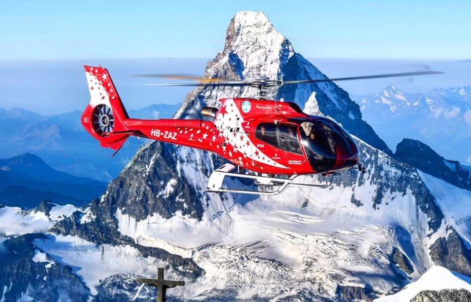 helicopter in the Alps, Helicopter travel, private travel, heli travel, Zermatt helicopter