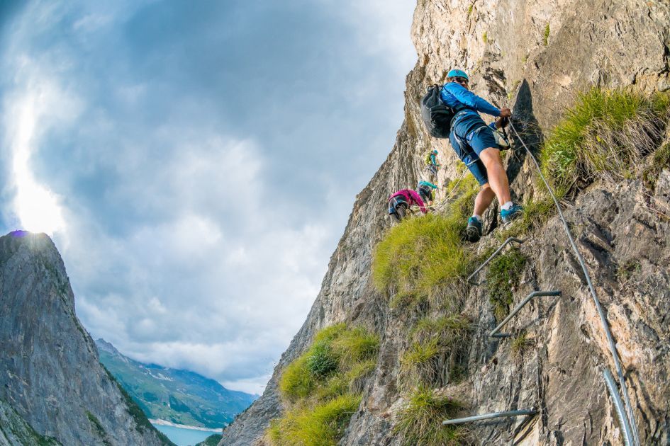 Climbing in Tignes Val d'Isere, Via Ferrata Tignes Val d'Isere