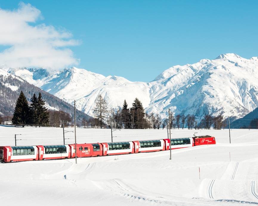 The Glacier Express train journey, scenic train journeys in Switzerland