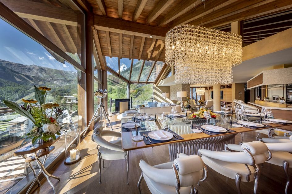 luxury chalet in Zermatt with Matterhorn views, luxury summer chalet in Zermatt, chalet with mountain views 