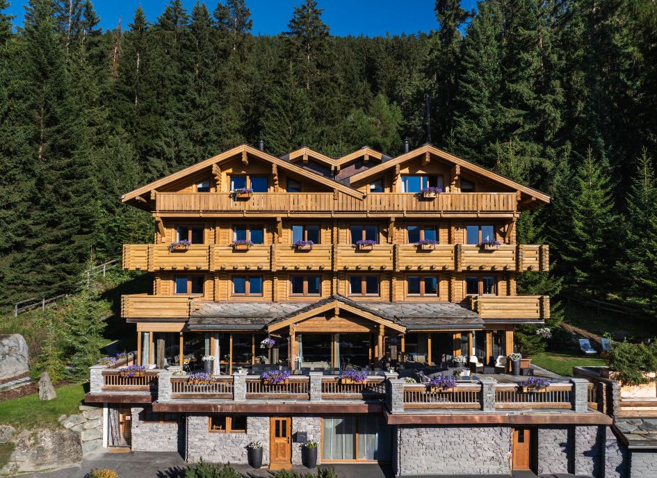 The Lodge, Verbier Front external view of The Lodge in Verbier.