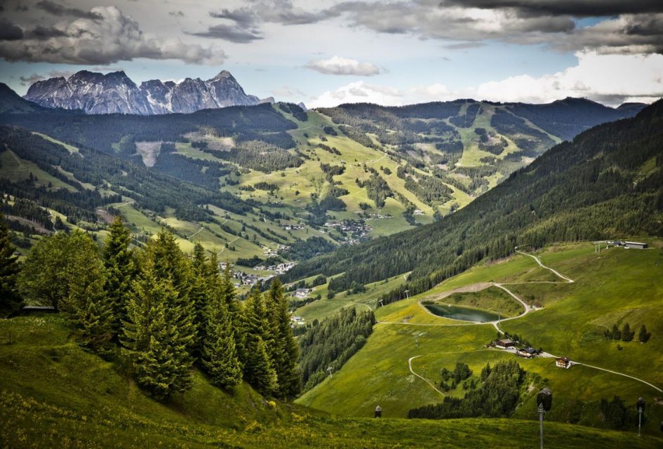 Resort views of Leogang overlooking the rolling hills and mountain sights ahead.